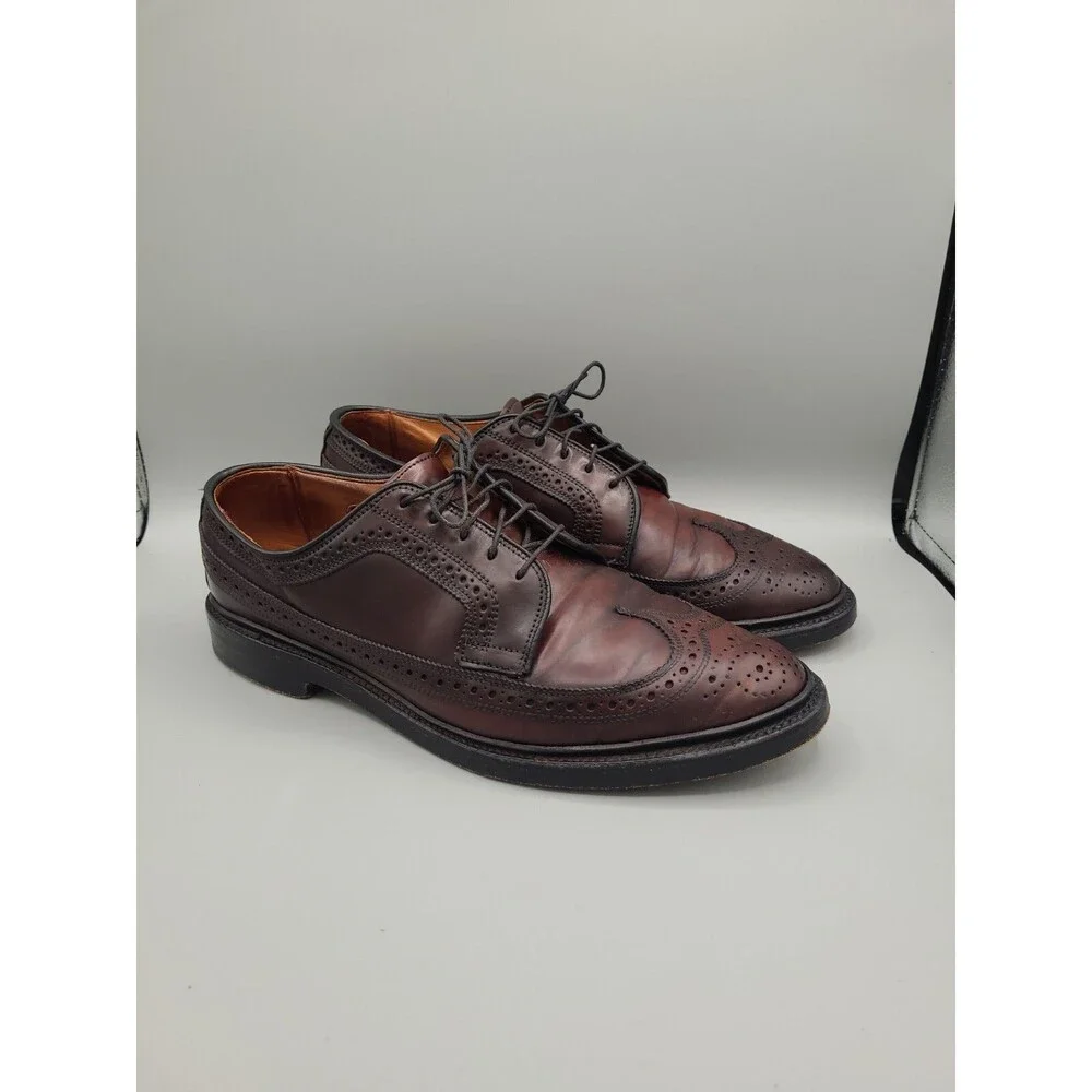 ALLEN EDMONDS 9097 MacNeil Burgundy Shell Cordovan Long Wing Oxford Shoes 8 D